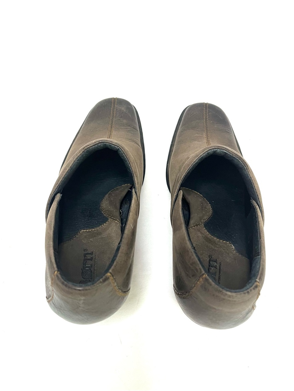 Born Kinney Brown Distressed Leather Slip-on Ankle Booties - Sz 7.5 - Picture 5 of 10